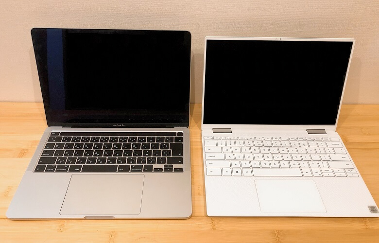 XPS13 2in1とMacBookProの比較内側